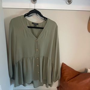 Primark Cute Top that is a sage color with buttons